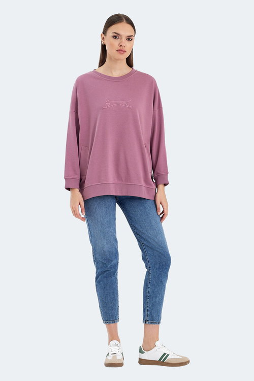 Slazenger VIKENTI SW 2 Lİ SET Kadın Yeşil - Gül Sweatshırt