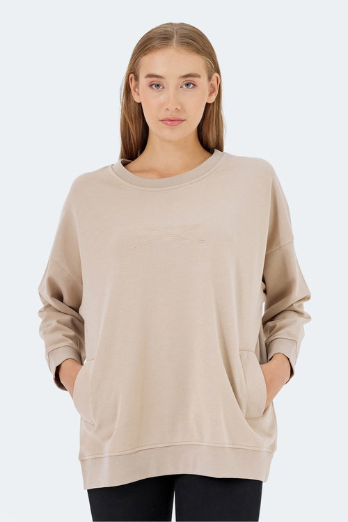 Slazenger VIKENTI SW 3 LÜ SET Kadın Beyaz - Siyah - Bej Sweatshırt