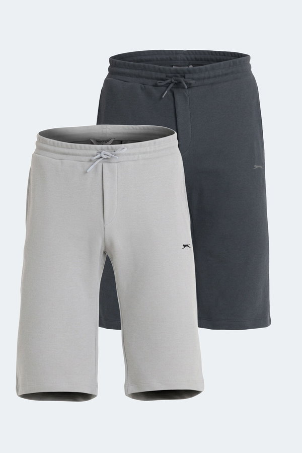 Slazenger VILJA 2 Lİ SET Erkek Gri - Koyu Gri Şort