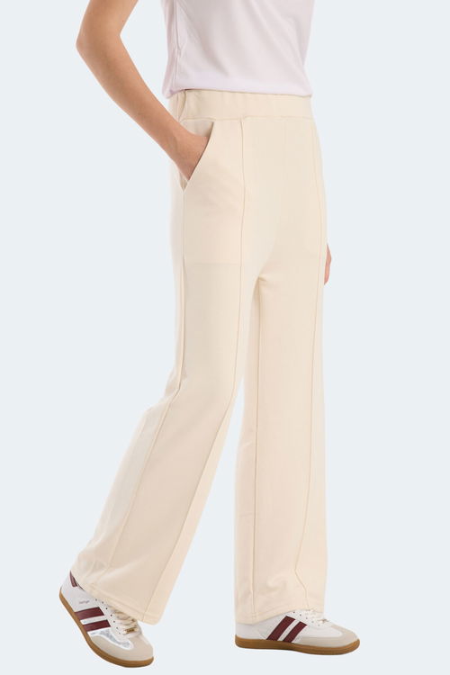 Slazenger VILLE CZG Kadın Bol Paça Ekru Eşofman Altı