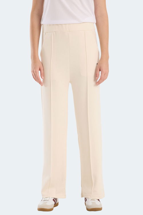 Slazenger VILLE CZG Kadın Bol Paça Ekru Eşofman Altı