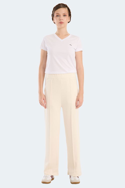 Slazenger VILLE CZG Kadın Bol Paça Ekru Eşofman Altı