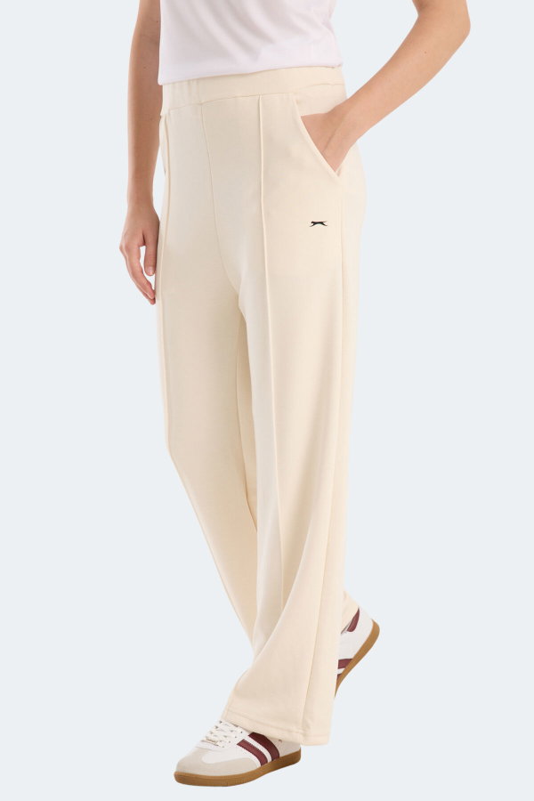 Slazenger VILLE CZG Kadın Bol Paça Ekru Pantolon