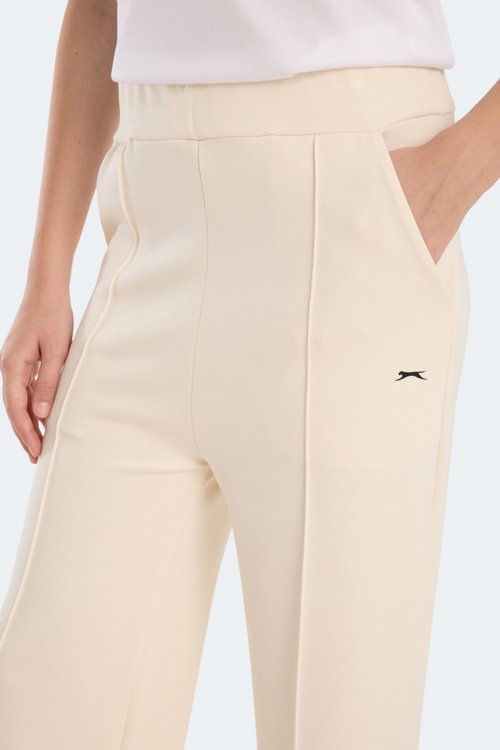 Slazenger VILLE CZG Kadın Bol Paça Ekru Pantolon