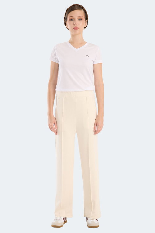 Slazenger VILLE CZG Kadın Bol Paça Ekru Pantolon