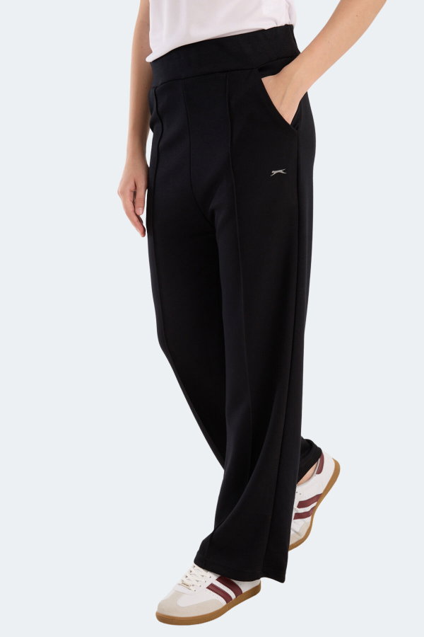 Slazenger VILLE CZG Kadın Bol Paça Siyah Pantolon