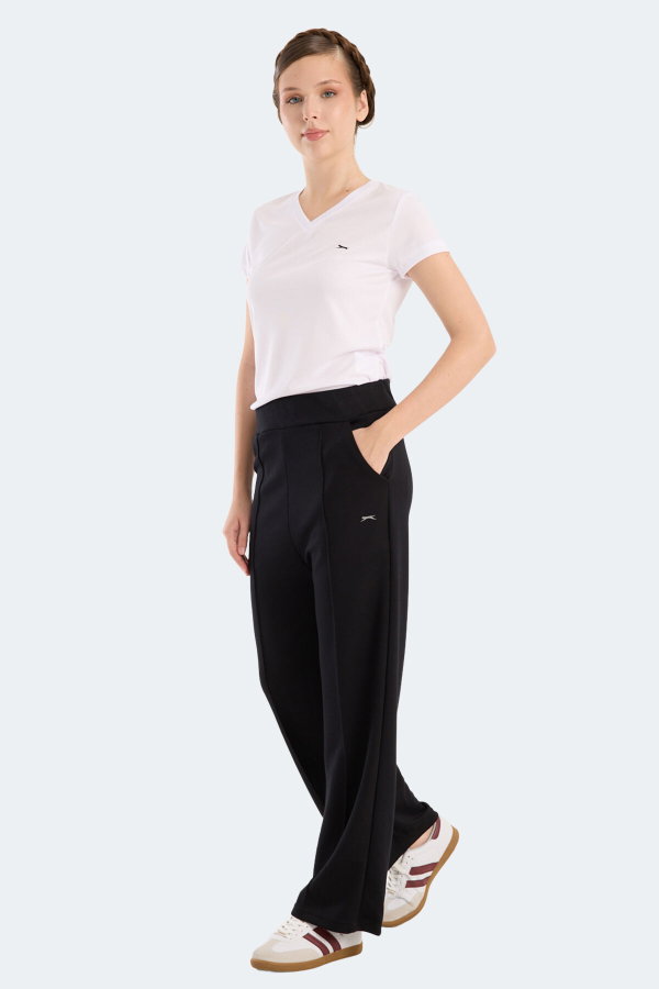 Slazenger VILLE CZG Kadın Bol Paça Siyah Pantolon
