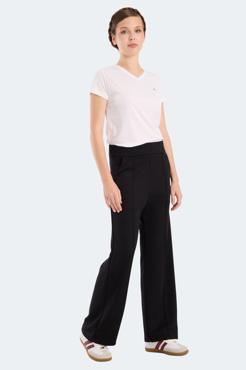 Slazenger VILLE CZG Kadın Bol Paça Siyah Pantolon