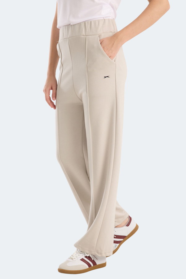 Slazenger VILLE CZG Kadın Bol Paça Taş Gri Pantolon