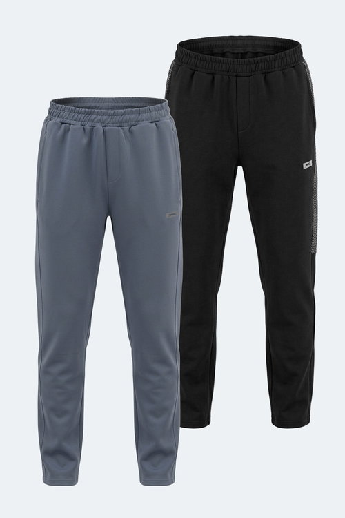 Slazenger VILPU 2 Lİ SET Erkek Siyah - Koyu Gri Eşofman Altı