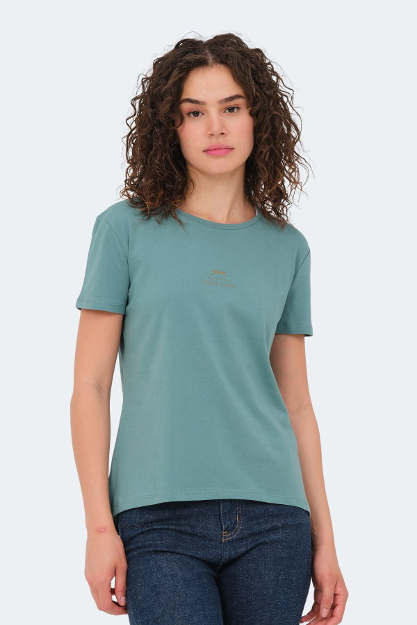 Slazenger VIRAJ 3 lü Set Kadın Ekru - Su Yeşili - Fuşya Tişört