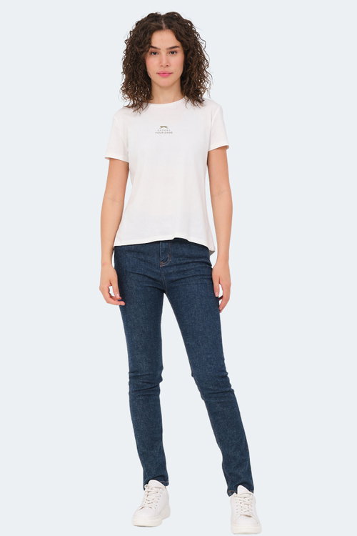 Slazenger VIRAJ 3 lü Set Kadın Ekru - Su Yeşili - Fuşya Tişört