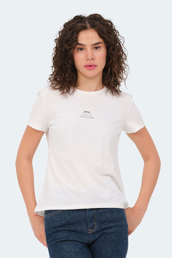 Slazenger VIRAJ 3lü Set Kadın Tişört Ekru - Siyah - Bej