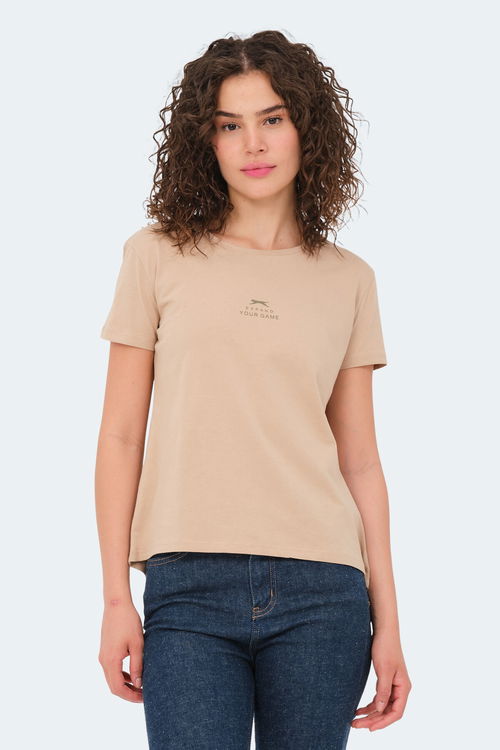 Slazenger VIRAJ 3lü Set Kadın Tişört Ekru - Siyah - Bej