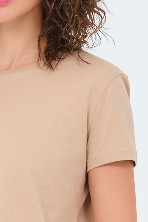 Slazenger VIRAJ 3lü Set Kadın Tişört Ekru - Siyah - Bej