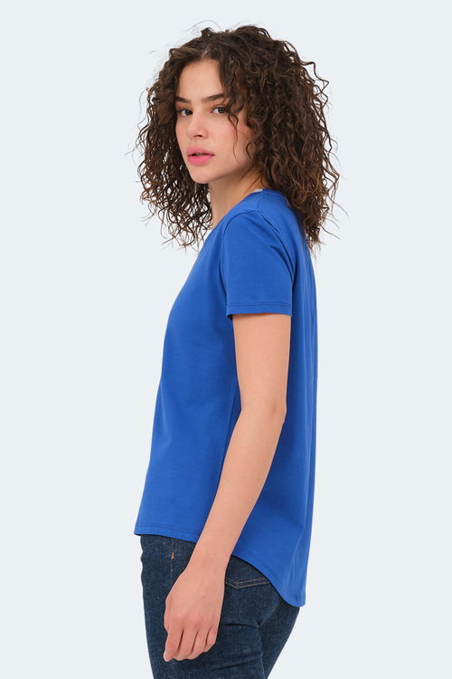 Slazenger VIRAJ 5li Set Kadın Tişört Ekru - Siyah - Bej - Fuşya - Saks Mavi