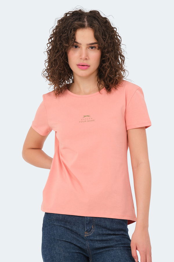 Slazenger VIRAJ 5li Set Kadın Tişört Taş Gri - Petrol - Koyu Gri - Somon - Su Yeşili