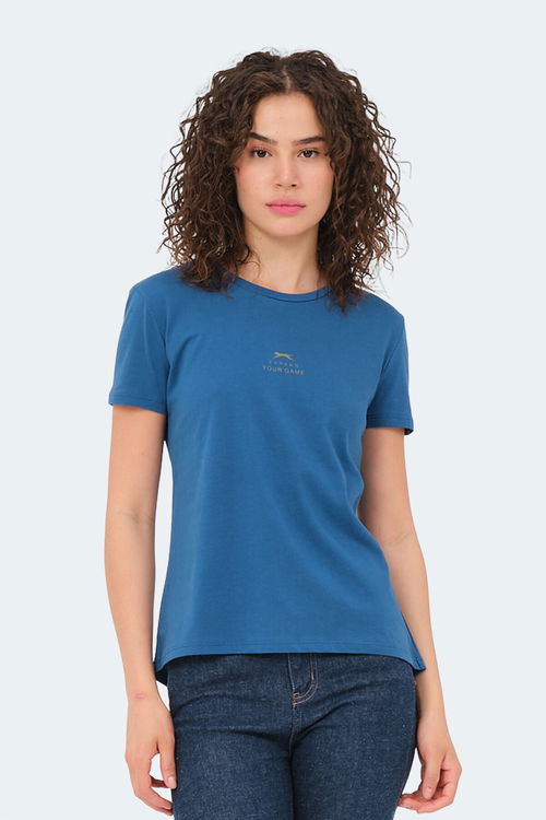 Slazenger VIRAJ 5li Set Kadın Tişört Taş Gri - Petrol - Koyu Gri - Somon - Su Yeşili