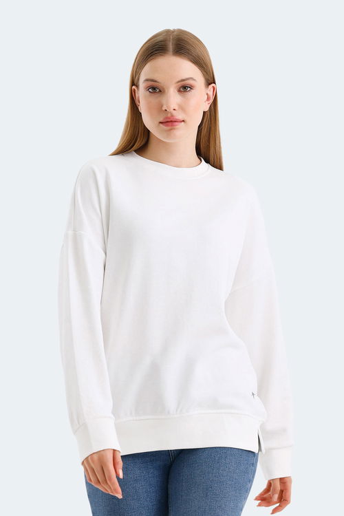 Slazenger VIRTUE 2 li set Kadın Oversıze Beyaz - Siyah Sweatshirt