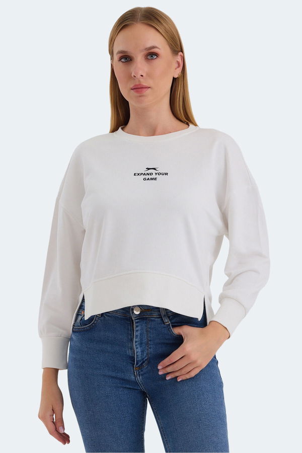 Slazenger VITAL 2 li set Kadın Oversıze Beyaz - Siyah Sweatshirt