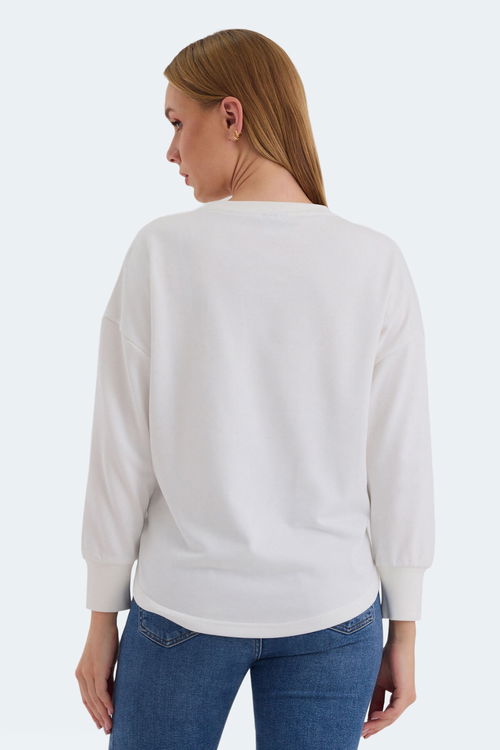 Slazenger VITAL 2 li set Kadın Crop Beyaz - Siyah Sweatshirt