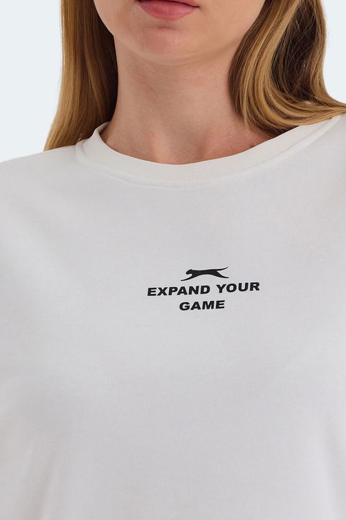Slazenger VITAL 2 li set Kadın Crop Beyaz - Siyah Sweatshirt