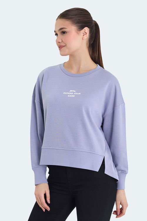 Slazenger VITAL 2 li set Kadın Crop Lila - Siyah Sweatshirt