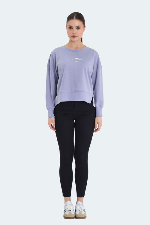 Slazenger VITAL 2 li set Kadın Crop Lila - Siyah Sweatshirt
