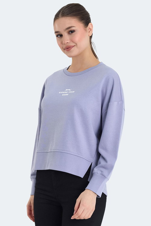 Slazenger VITAL 2 li set Kadın Crop Lila - Siyah Sweatshırt