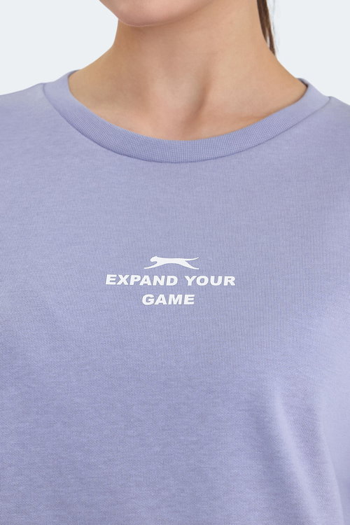 Slazenger VITAL 2 li set Kadın Crop Lila - Siyah Sweatshırt