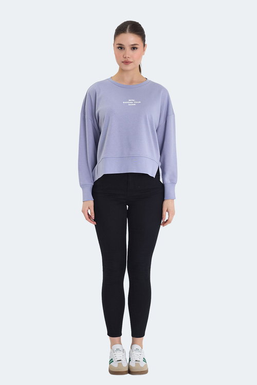 Slazenger VITAL 2 li set Kadın Crop Lila - Siyah Sweatshırt