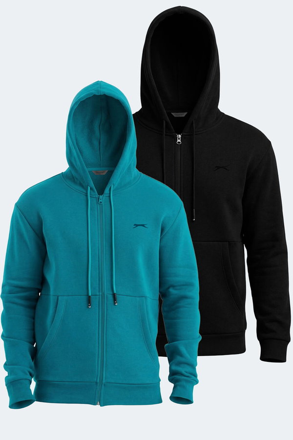 Slazenger VONDA 2 Lİ SET Erkek Siyah - Petrol Sweatshırt