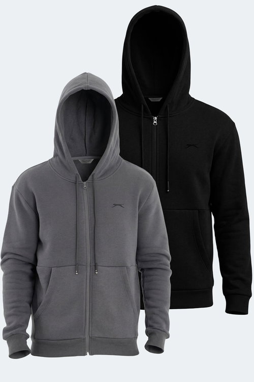 Slazenger VONDA 2 Lİ SET Erkek Siyah - Koyu Gri Sweatshırt