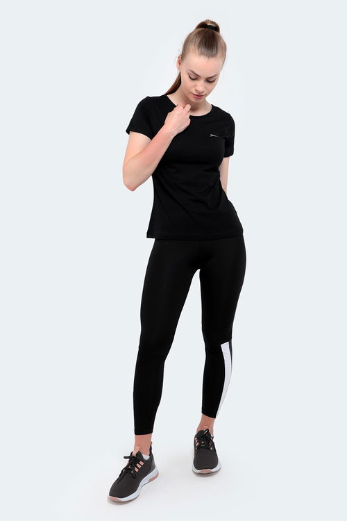 Slazenger YULYA Kadın Siyah Tişört