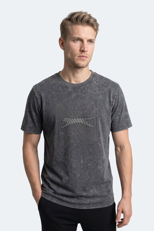 Slazenger ZAIR Erkek Baskılı Gri Tişört