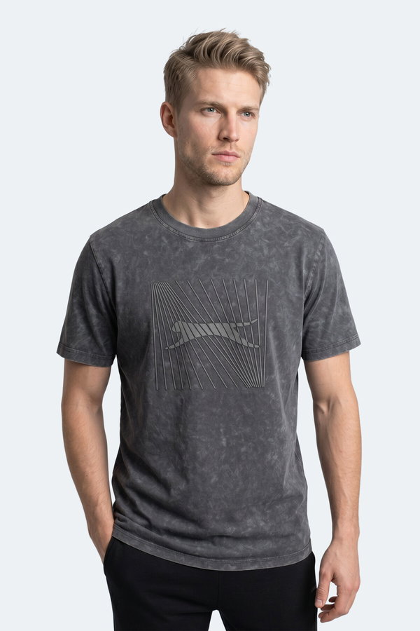 Slazenger ZAIR Erkek Baskılı Gri Tişört