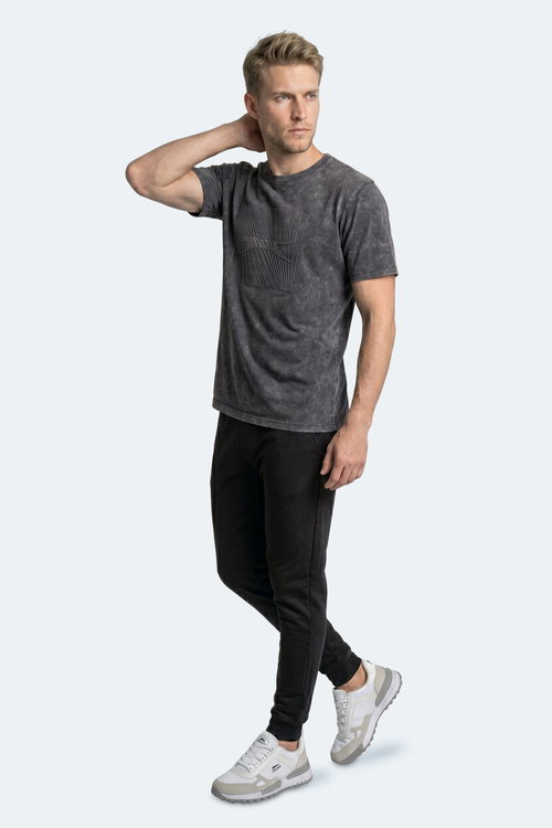 Slazenger ZAIR Erkek Baskılı Gri Tişört