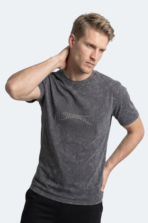 Slazenger ZAIR Erkek Baskılı Gri Tişört