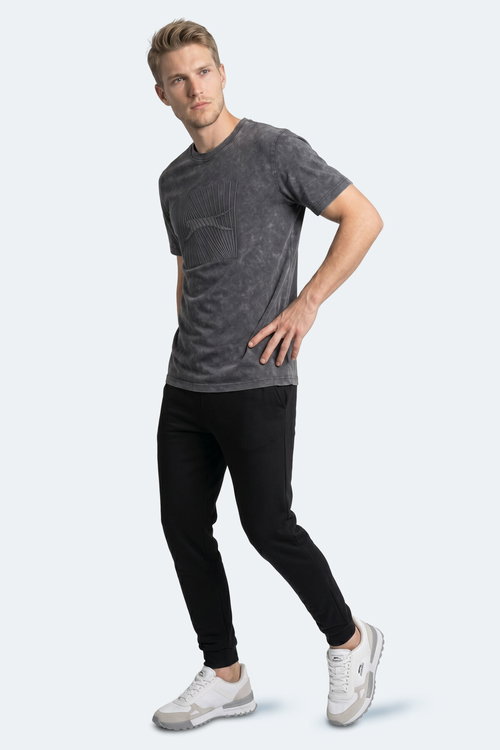 Slazenger ZAIR Erkek Baskılı Gri Tişört