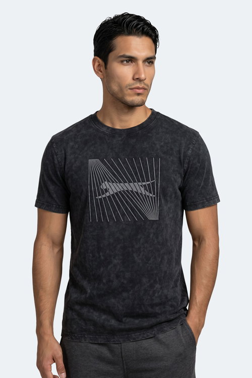 Slazenger ZAIR Erkek Baskılı Siyah Tişört