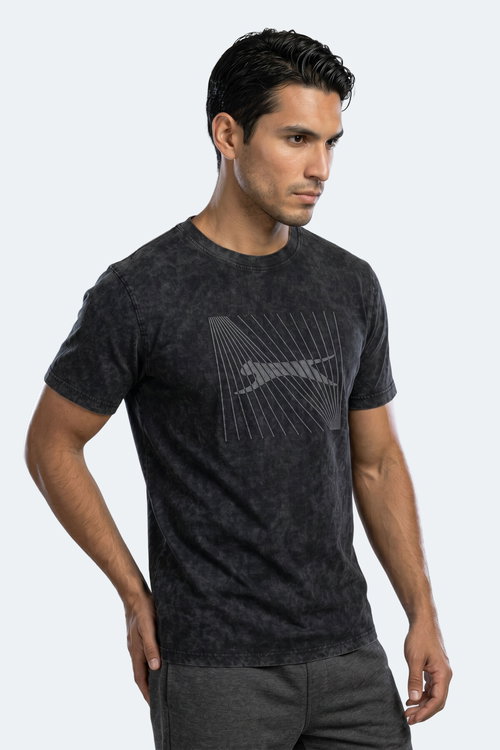 Slazenger ZAIR Erkek Baskılı Siyah Tişört