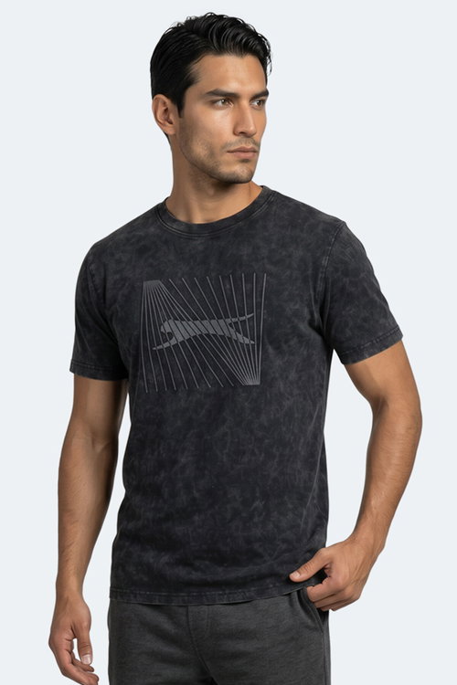 Slazenger ZAIR Erkek Baskılı Siyah Tişört