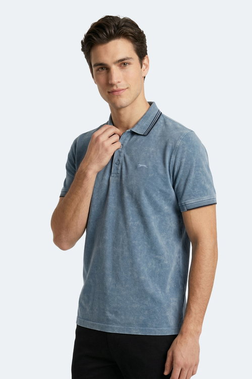 Slazenger ZALE Erkek Polo Yaka Indigo Tişört