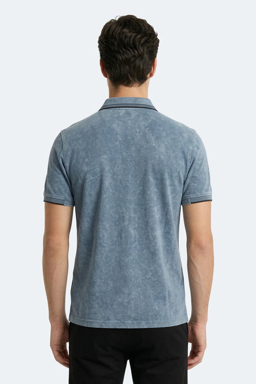 Slazenger ZALE Erkek Polo Yaka Indigo Tişört