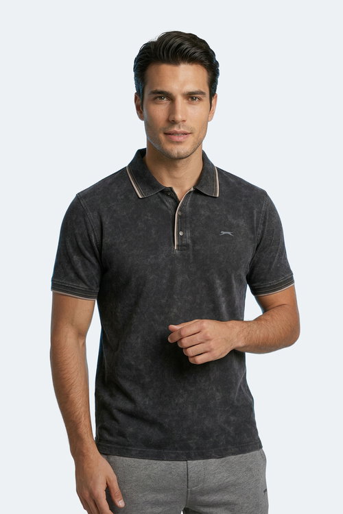 Slazenger ZALE Erkek Polo Yaka Siyah Tişört