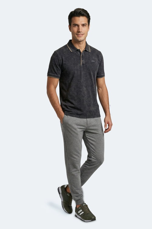 Slazenger ZALE Erkek Polo Yaka Siyah Tişört