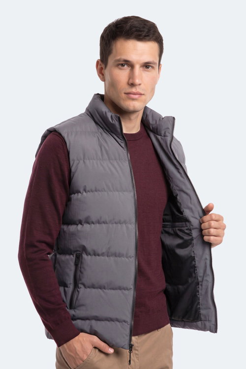 Slazenger ZANE I Erkek Şişme Koyu Gri Yelek
