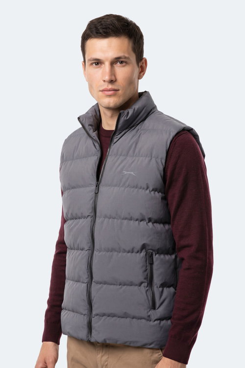 Slazenger ZANE I Erkek Şişme Koyu Gri Yelek