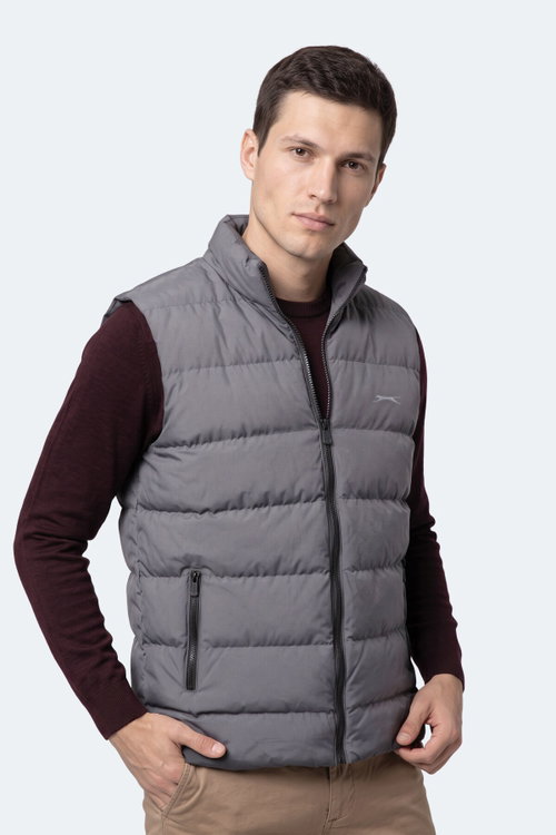 Slazenger ZANE I Erkek Şişme Koyu Gri Yelek