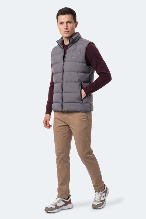 Slazenger ZANE I Erkek Şişme Koyu Gri Yelek